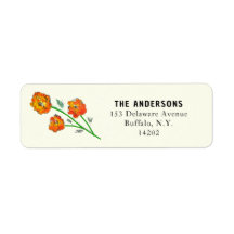 Aquarelle Orange Marigolds Floral Adresse de retou