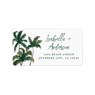Étiquette Aquarelle Palm Adresse de retour