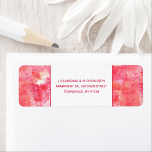 Étiquette Aquarelle rose Confetti Adresse de retour Abstrait