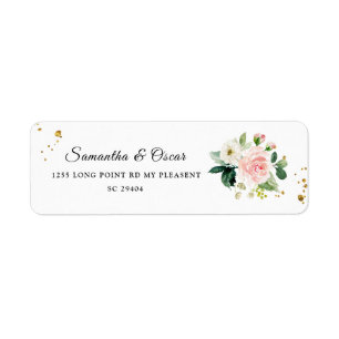 Étiquette Aquarelle rose moderne Beauté Fleurs et gouttes d'