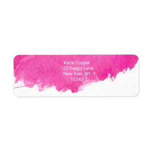 Étiquette Aquarelle rose tendance Paint Splotch