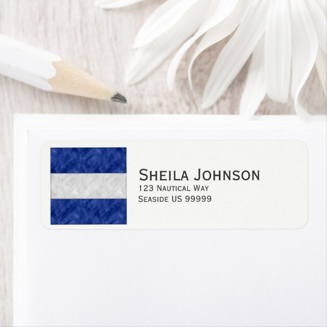 Étiquette Aquarelle Signal nautique Pavillon maritime (En situation)