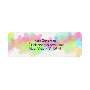 Étiquette Aquarelle Splatter Colorful Abstract Design