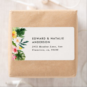 Étiquette aquarelle tropicale botanique floral coloré