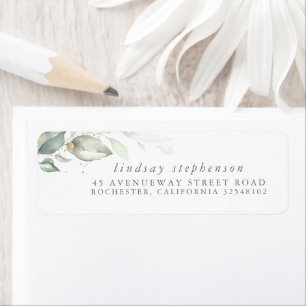 Étiquette Aquarelle Verdure et Feuilles d'Eucalyptus