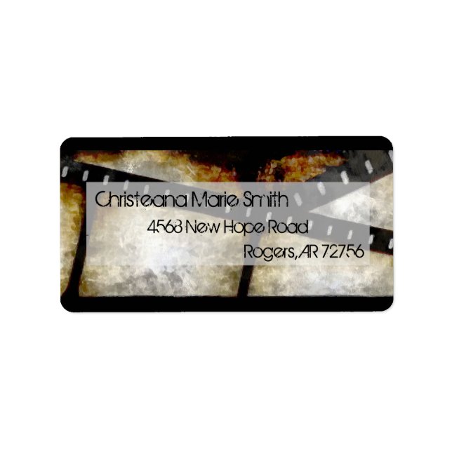 Étiquette Aquarelle vintage Gold et Black Film Strip (Devant)