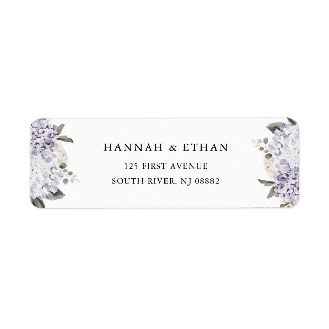 Étiquette Aquarelle vintage Hydrangea Floral | MARIAGE (Devant)