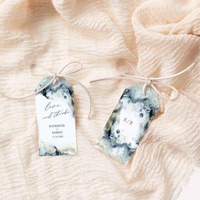 Étiquette Aquarelle Waves Elégant Mariage Favor (Créateur téléchargé)