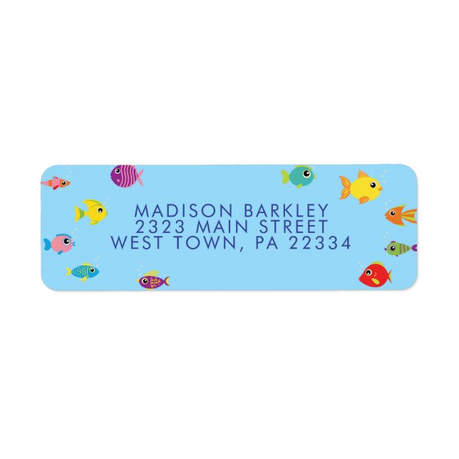 Étiquette Aquarium tropical Fish Kid's Return Adresse Label (Devant)