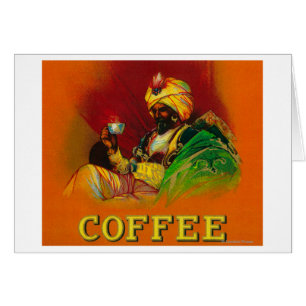 Étiquette arabe de café d'homme