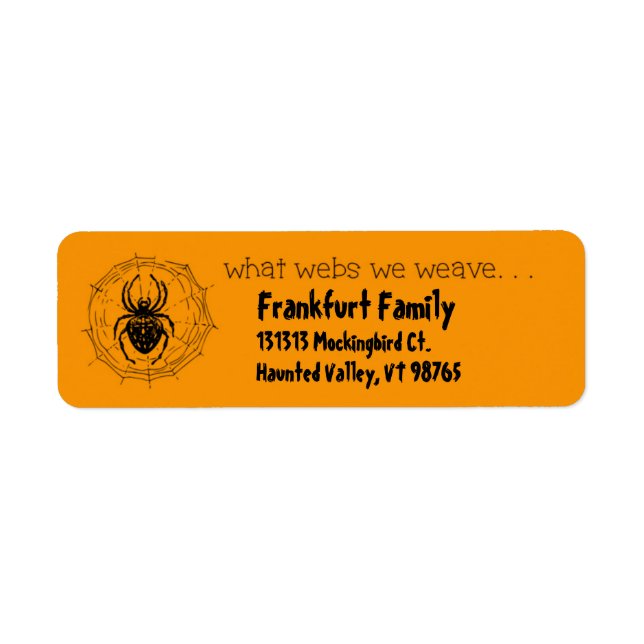 Étiquette Araignée dans les commentaires Web Quelles Webs no (Devant)