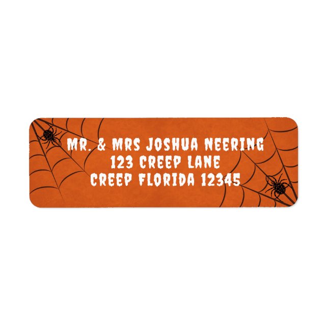 Étiquette Araignées et araignées (Devant)