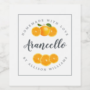 Étiquette Arancello sur mesure