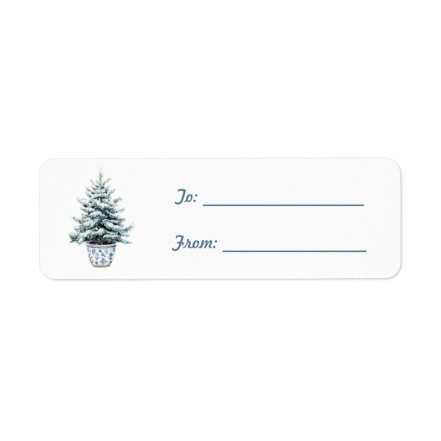 Étiquette Arbre Bleu de Noël  (Devant)