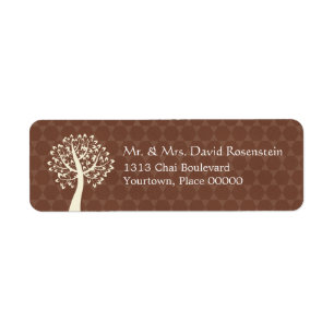 Étiquette Arbre de Barre-Batte Mitzvah de motif d'étoile de