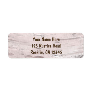 Étiquette Arbre de bouleau et cœur rustique simple mariage m