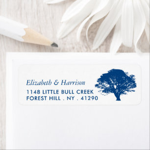 Étiquette Arbre de chêne bleu, Mariage rustique et minimalis