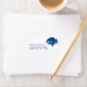 Étiquette Arbre de chêne bleu, Mariage rustique et minimalis