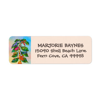 Étiquette Arbre de grenouille Aquarelle de vie Adresse de re