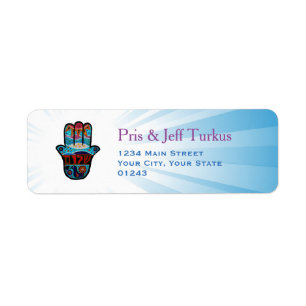 Étiquette Arbre de Hamsa Judaica de la vie