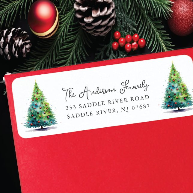 Étiquette Arbre de Noël Adresse de retour (Créateur téléchargé)