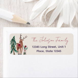 Étiquette Arbre de Noël des rennes