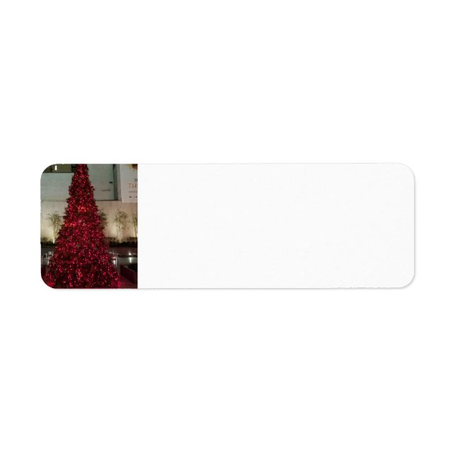 Étiquette Arbre de Noël rouge - NYC (Devant)