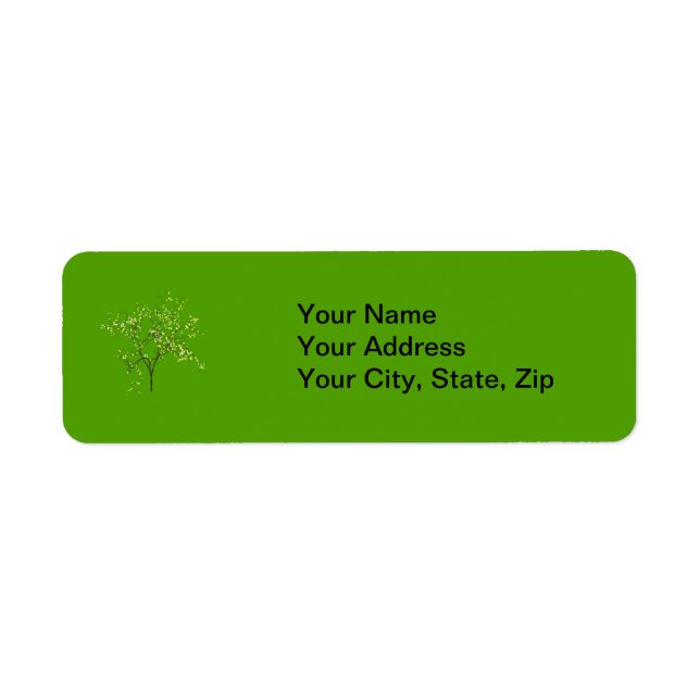 Étiquette Arbre sur Arrière - plan vert (Devant)