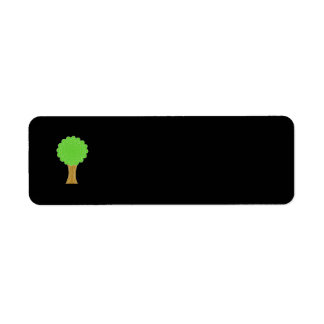 Étiquette Arbre vert. Sur arrière - plan noir.