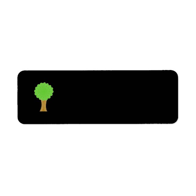 Étiquette Arbre vert. Sur arrière - plan noir. (Devant)