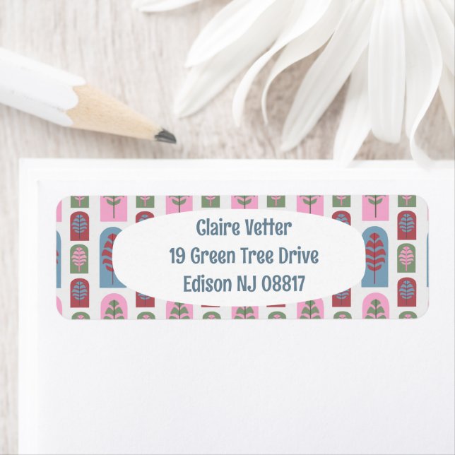 Étiquette Arbres Art déco (En situation)