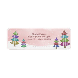 Étiquette Arbres lunaires Ciel de Neige Rose Adresse de reto