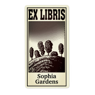Étiquette Arbres sur une colline Ex Libris (filtrés)