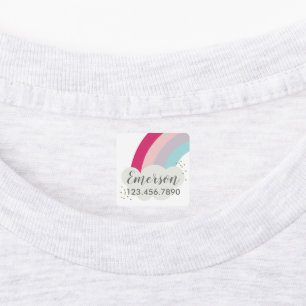 Étiquette arc-en-ciel colorée pour enfants impermé