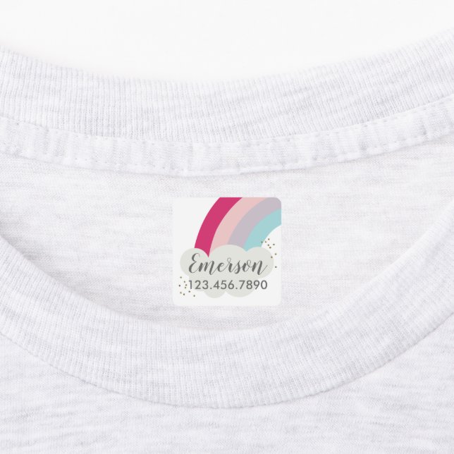 Étiquette arc-en-ciel colorée pour enfants impermé (Apposé)