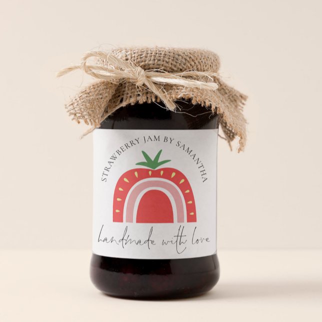 Étiquette Arc-en-ciel de Confiture de Fraise Faite (Créateur téléchargé)