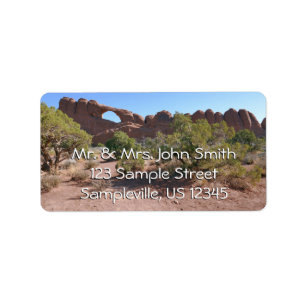 Étiquette Arc Skyline dans le parc national des Arches