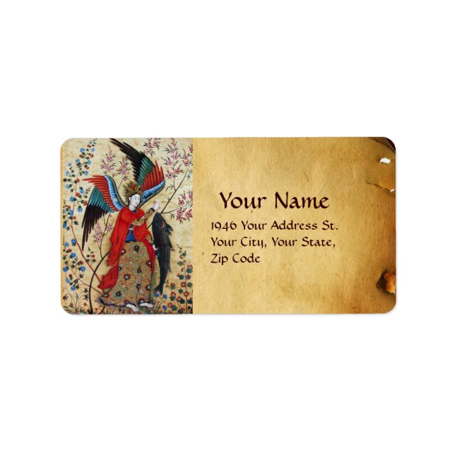 ÉTIQUETTE ARCHANGEL RAPHAEL ET PARCHEMENT DE POISSON (Devant)