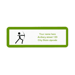 Étiquette Archer avec son arc noir, tir à l'arc vert coutume