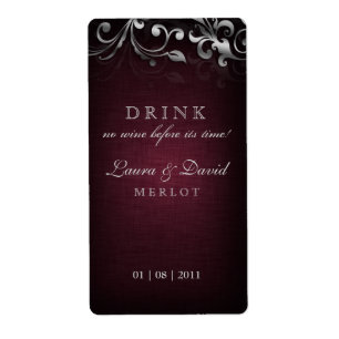 Étiquette Argent de toile de rouge de Bourgogne de vin de