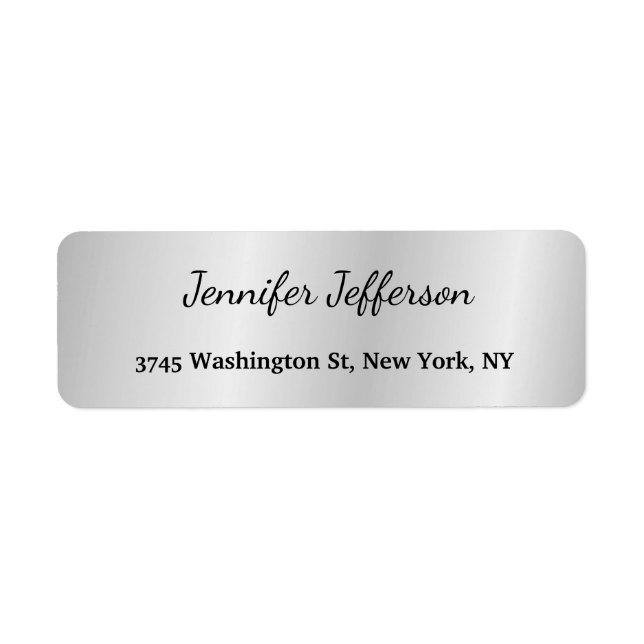 Étiquette Argent gris moderne écriture manuscrite Plain Prof (Devant)