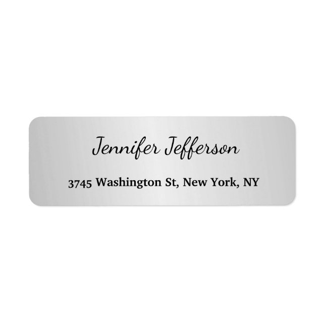 Étiquette Argent gris moderne écriture manuscrite Plain Prof (Devant)