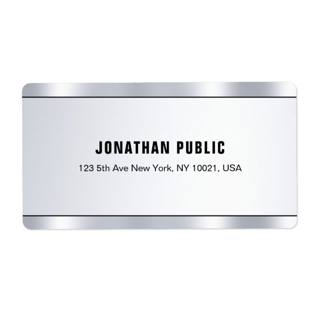 Étiquette Argent tendance moderne look Sophisticated Livrais (Devant)