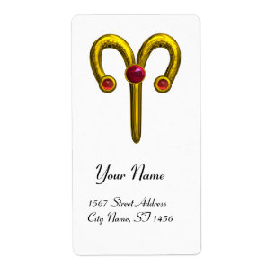 Étiquette ARIES ZODIAC ANNIVERSAIRE Ruby rouge