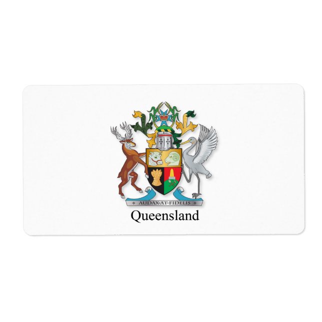 Étiquette Armoiries du Queensland (Devant)