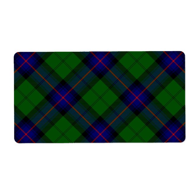 Étiquette Armstrong tartan bleu et vert plaid (Devant)