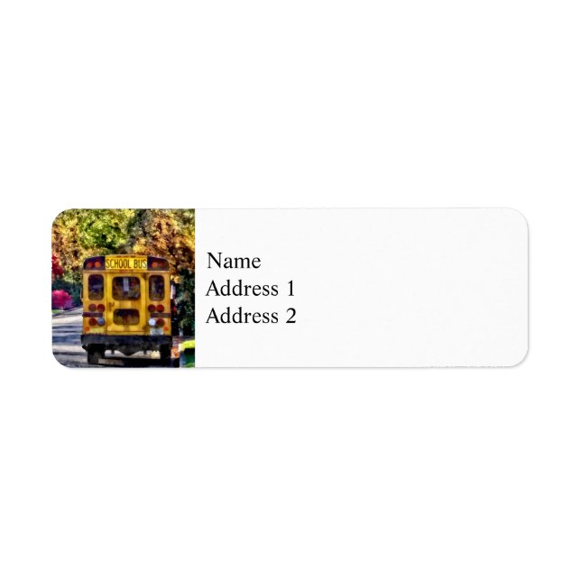 Étiquette Arrière d'un autobus scolaire (Devant)