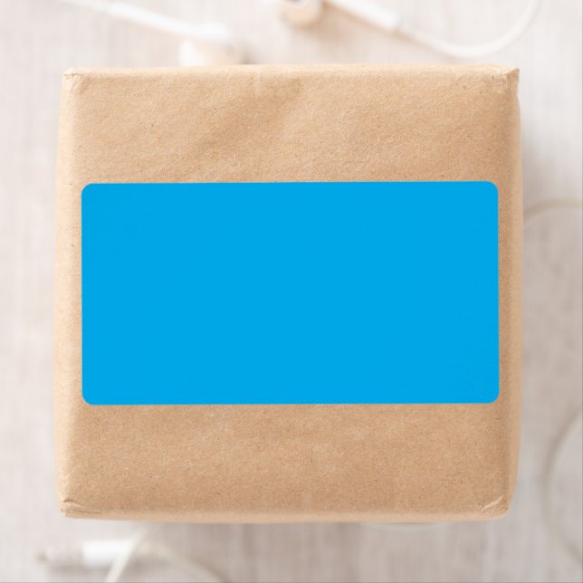 Étiquette Arrière - plan bleu cyan solide (En situation)