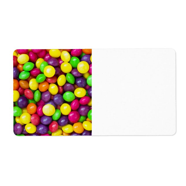 Étiquette Arrière - plan de bonbons colorés (Devant)