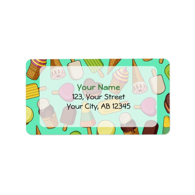 Étiquette Arrière - plan de glace (Devant)